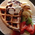 Waffle with Fruit and Cream