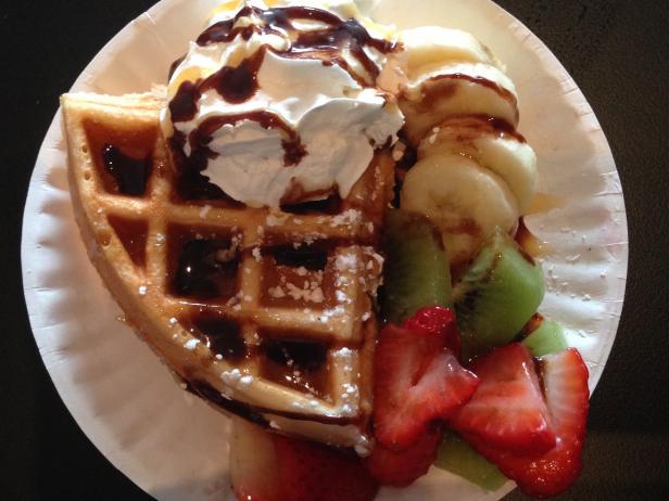 Waffle with Fruit and Cream